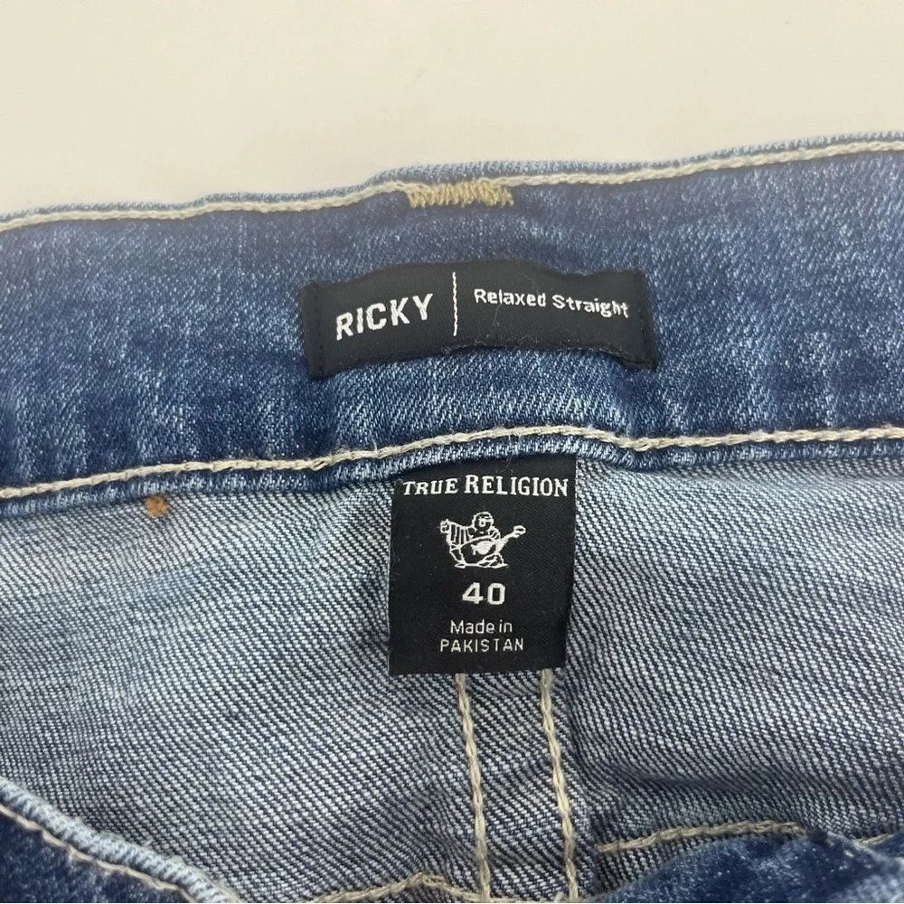 True Religion Denim Shorts Mens 40 Blue Baggy‎ Ricky Relaxed Straight Y2K Jorts
